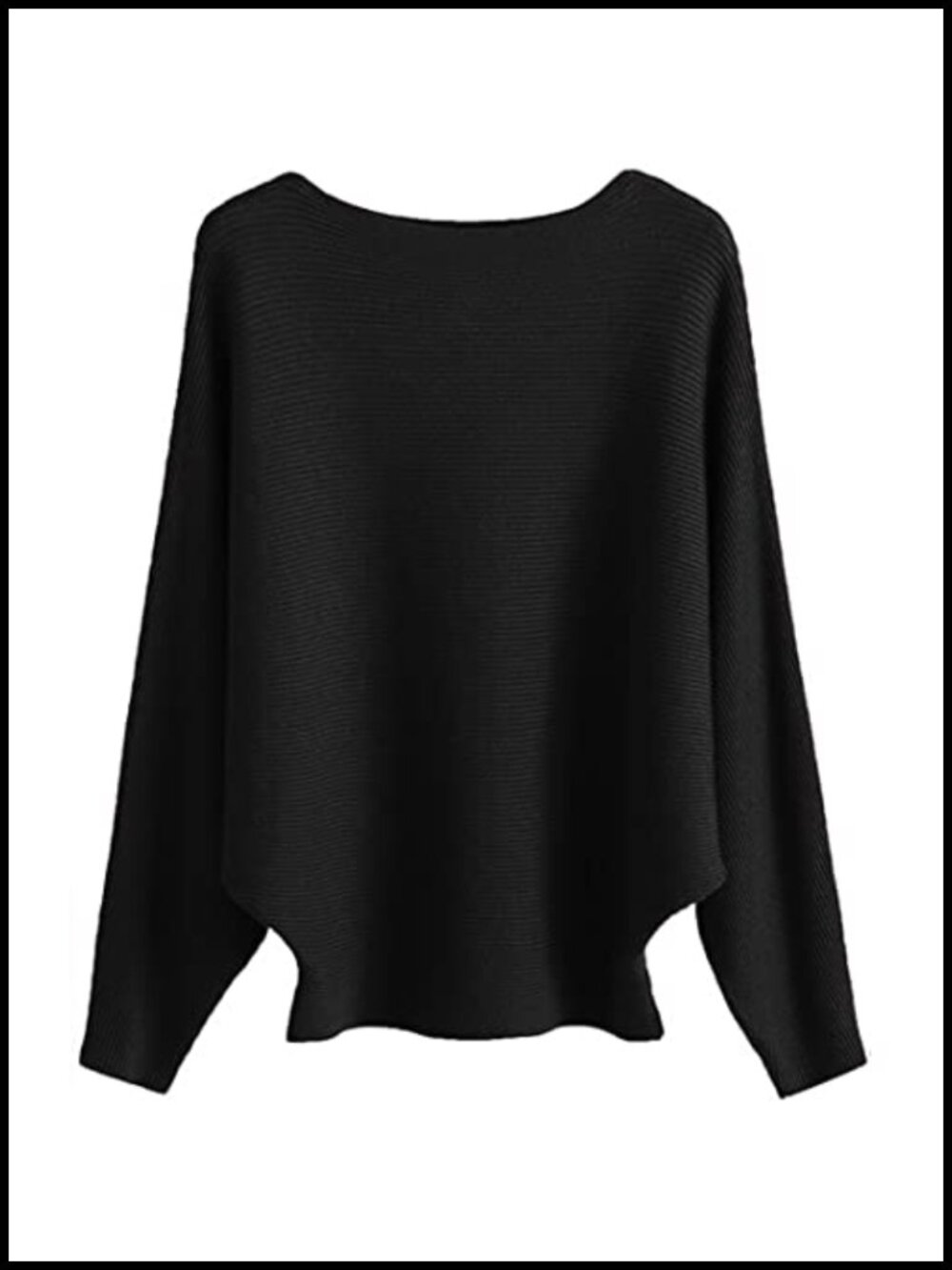 Oversized Batwing Sleeve Knit Pullover Sweater - Off Shoulder Boat Neck